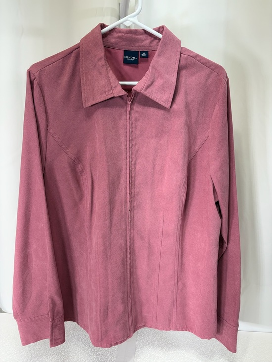 Sonoma Jackets & Blazers - Sonoma Dusty Rose Zip-Front Jean Jacket 3492
